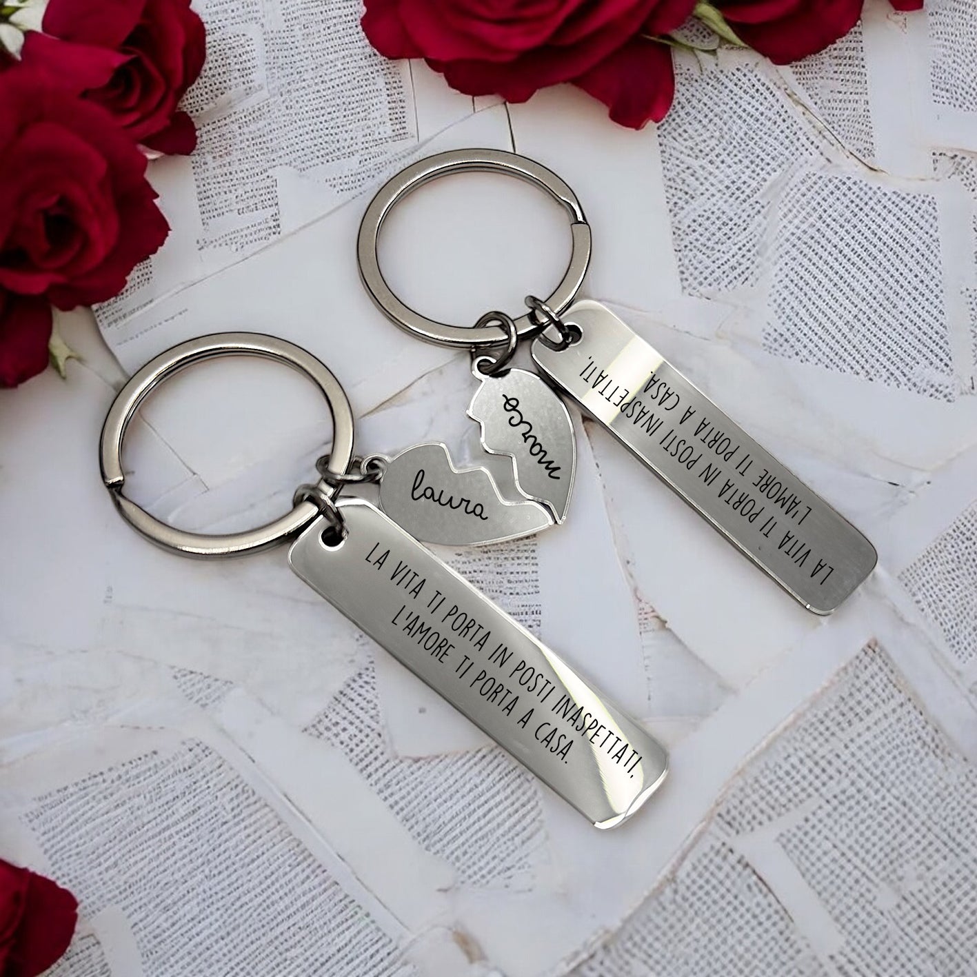 COPPIA DI PORTACHIAVI PERSONALIZZATI “LOVERS”