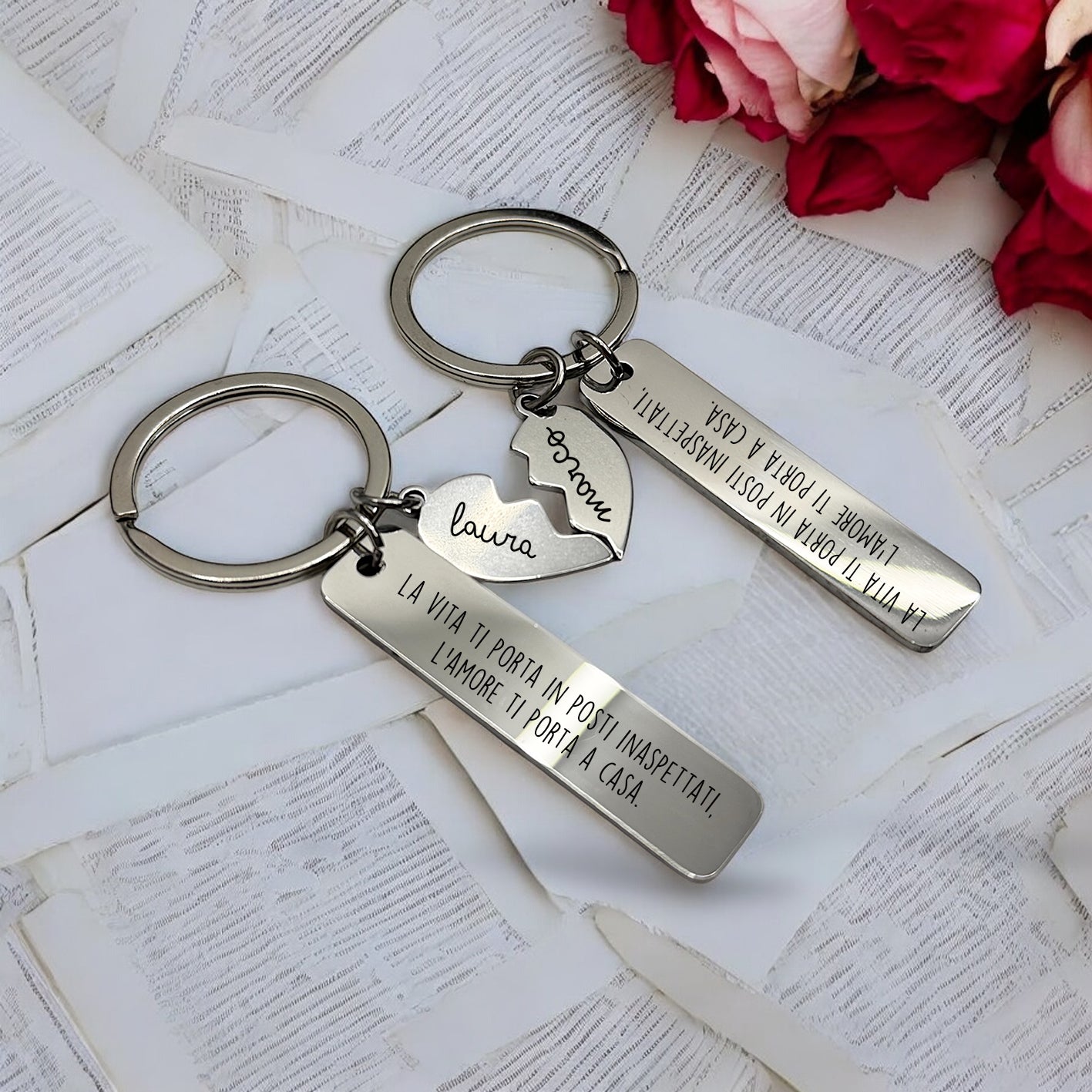 COPPIA DI PORTACHIAVI PERSONALIZZATI “LOVERS”